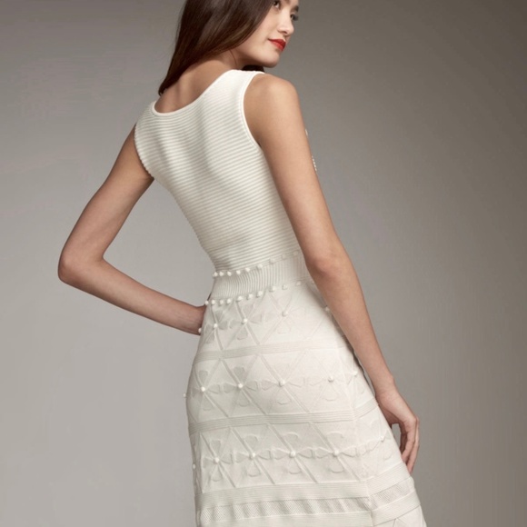 MILLY Bahia Jacquard White Knit Dress Small - Picture 6 of 6